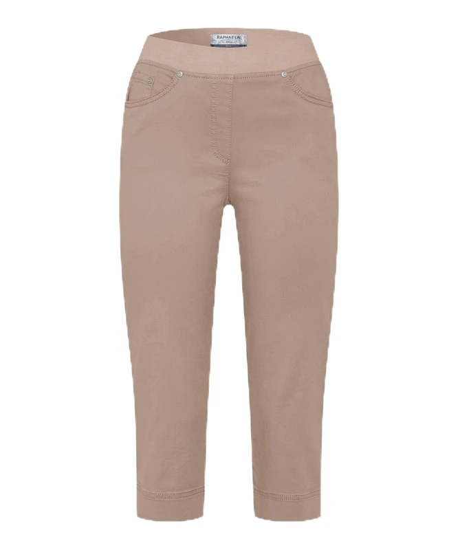 Raphaela by Brax Pamina Capri Light Coloured Denim Capri, 57 Sand, 34W x 32L - Image 1