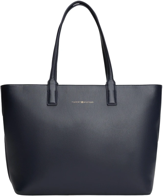 Tommy Hilfiger Women’s Logo Tape Tote Bag with Zip, Blue (Space Blue Corp), One Size