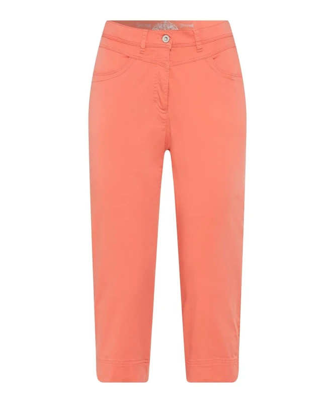 Raphaela by Brax Women's Laura New Capri Super Light Cotton Trouser, 42 Living Coral, 32W x 32L