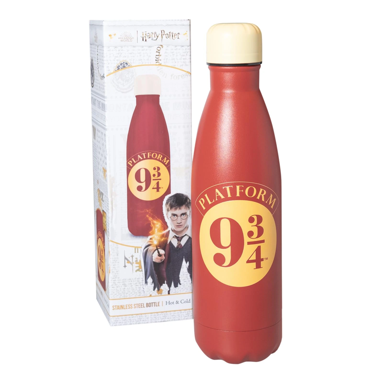 Grupo Erik Metal Water Bottle 500ml / 17oz - Platform 9 3/4 Harry Potter Merch | Hot and Cold Water Bottle Stainless Steel, Cute Travel Bottles Gym | Harry Potter Gifts Under 20 Pounds
