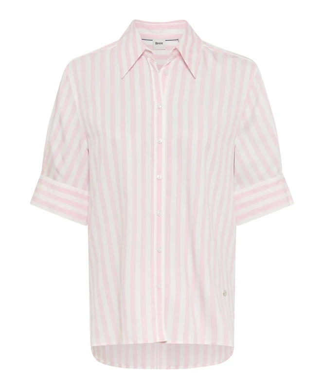 BRAX Style.villy Women's Viscose Stripe Blouse, 47 Blush, 22