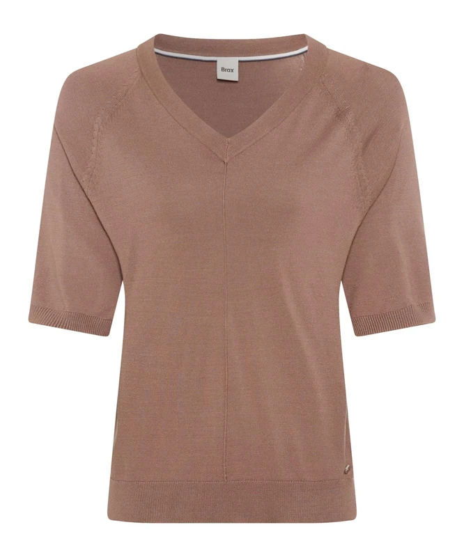 BRAX Women's Style.Lesley Summer Viscose Pullover Sweater, 53 Taupe, 20