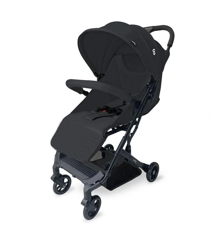 Asalvo TUMBUCTÚ Ultralight Baby Pushchair, Pushchair, Reclining Backrest, Urban Stroller, 5-Point Harness, SPF50+, Hood with Window, Handled, from Birth to 23 kg, Black