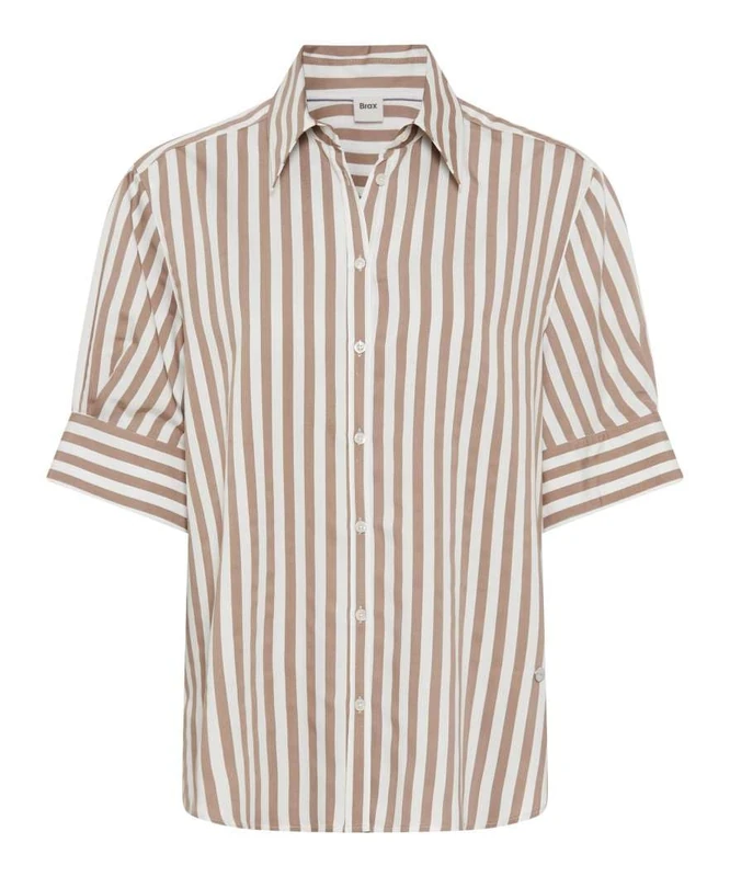 BRAX Style.villy Women's Viscose Stripe Blouse, 53 Taupe, 12 - Image 1