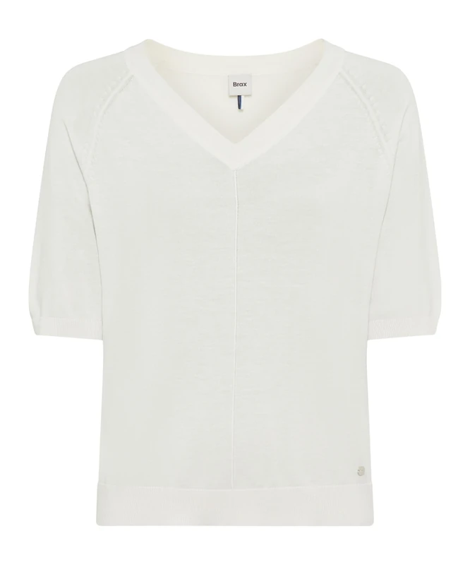 BRAX Women's Style.Lesley Summer Viscose Pullover Sweater, 98 Off-White, 18