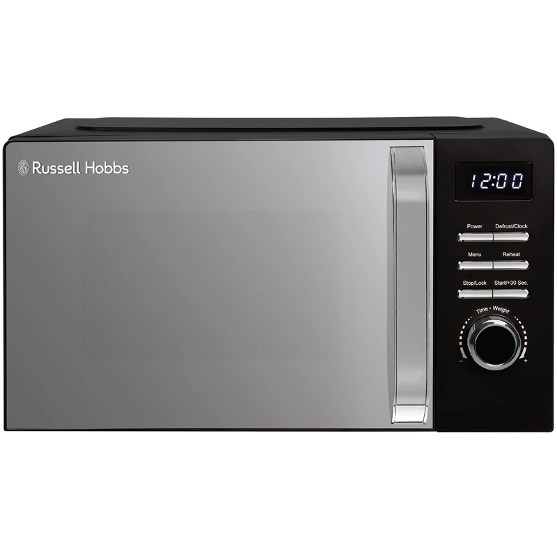 Russell Hobbs Digital Microwave 20L 800W in Black with 5 Power Levels, Pull Handle Door & Button Control, Clock & Timer, Automatic Defrost, Easy Clean, 8 Auto Cook Menus RHMD818B