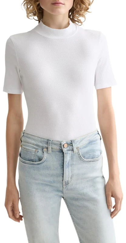 Scotch & Soda Core Mock Neck Rib T-Shirt