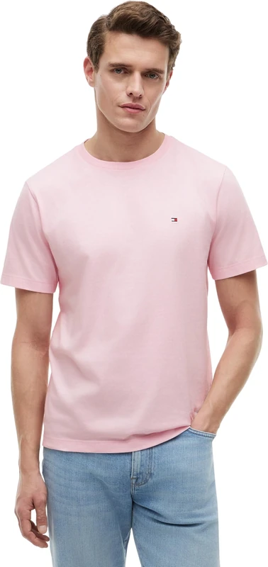 Tommy Hilfiger Men’s Short Sleeve Round Neck Seasonal Solid T-Shirt, Pink (Pink Lily), XS