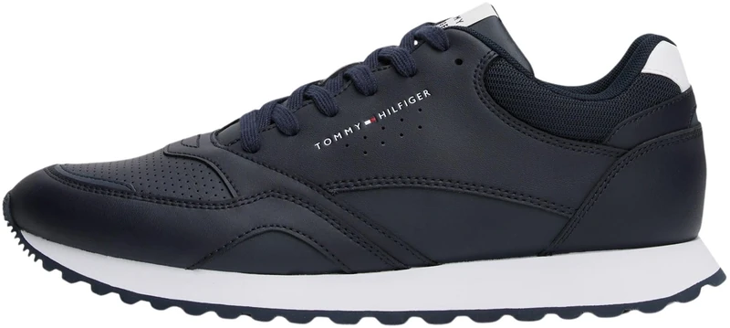 Tommy Hilfiger Men’s New EVA Leather Runner Trainers, Blue (Desert Sky), 6.5