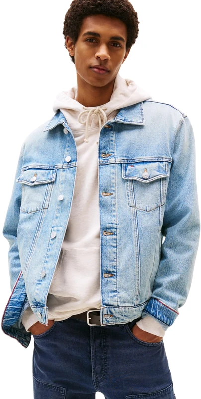 Tommy Jeans Mens Ryan Rglr Trckr Jckt Ext Ci8119 Dm0dm21916 Trucker Jacket, Denim (Denim Light), XXL UK