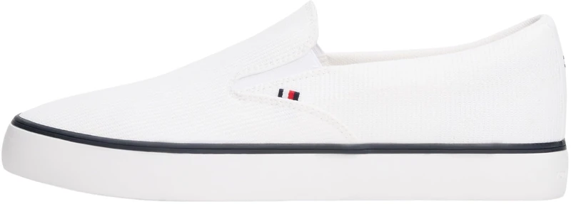 Tommy Hilfiger Men’s Core Slip-On Vulcanised Trainers, White (White), 10.5