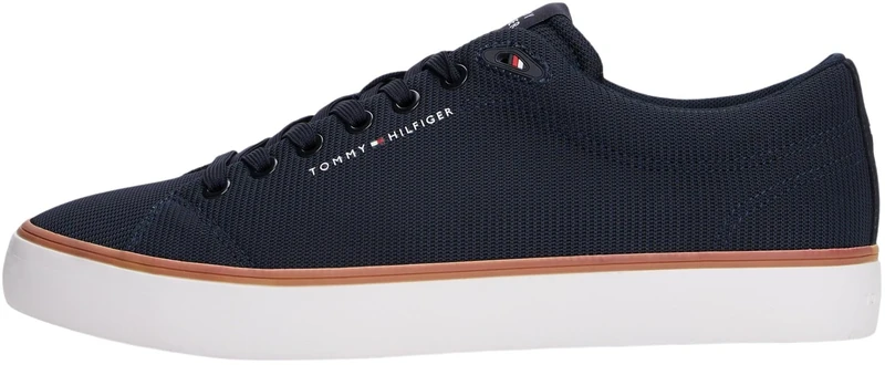 Tommy Hilfiger Men’s Mesh Low Top Vulcanised Trainers, Blue (Desert Sky), 10