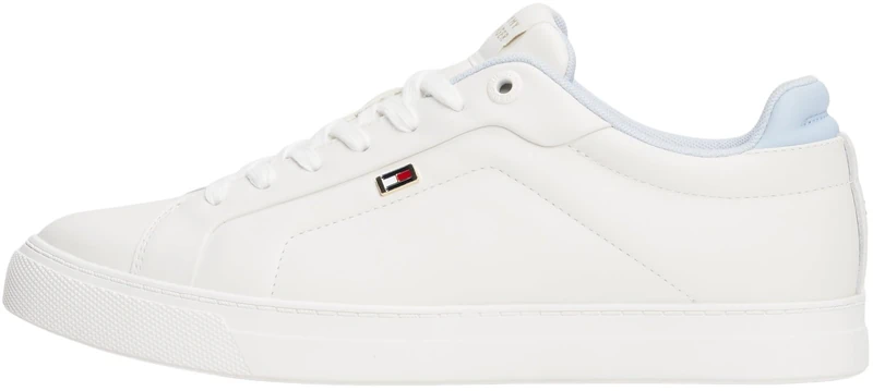 Tommy Hilfiger Women’s Sporty Low Top Vulcanised Runner Trainers, Multicolor (Ecru/Breezy Blue), 4
