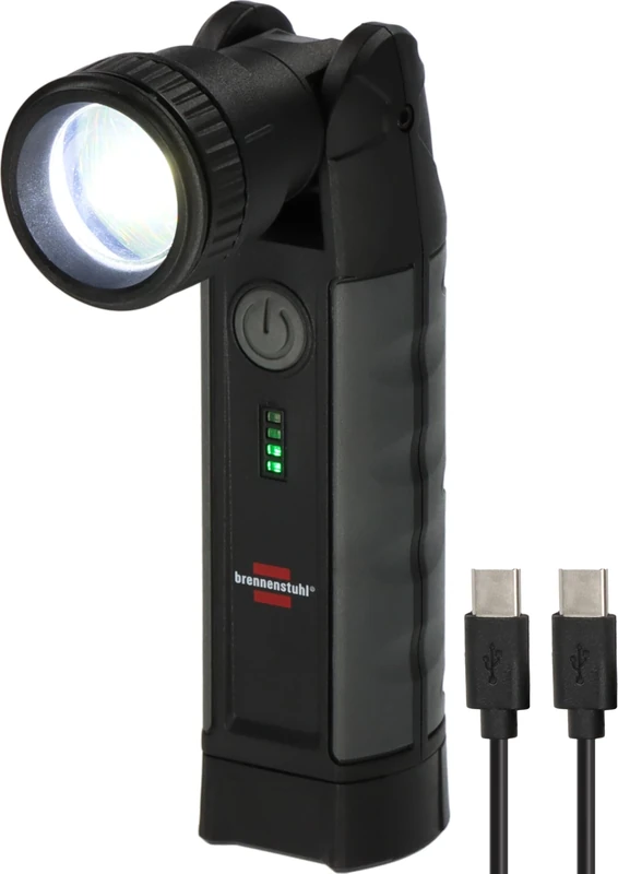 Brennenstuhl Professional Rechargeable LED Torch TL 1000 ACW (Work Light 1000lm with max. 12h Light Duration, Magnet, Replaceable Battery, Wireless Charging, incl. USB C Cable)