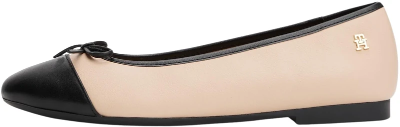 Tommy Hilfiger Women’s Toe Cap Leather Ballet Pumps, Beige (Misty Blush), 6