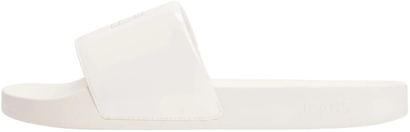 Tommy Jeans Women's Flag Beach Slides with Logo, Off-White (Ivory), 6