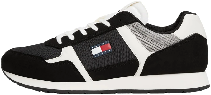 Tommy Jeans Men’s Casual Low Top Runner Trainers, Black (Black), 6.5 - Image 1