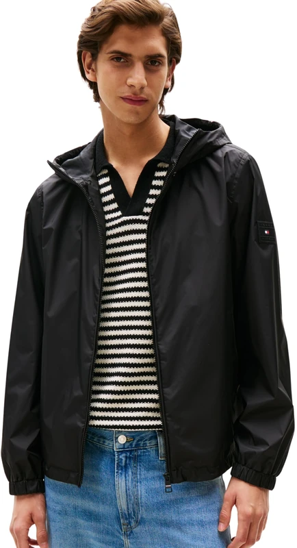 Tommy Hilfiger Men’s Transitional Hoodie, Black (Black), XS