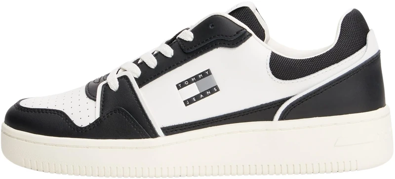 Tommy Jeans Men's TJM Retro Basket Em0Em01610 Low Top, Black (Black), 11 UK