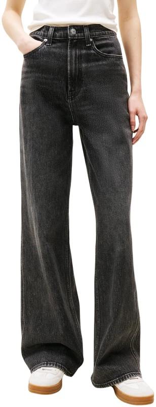 Tommy Jeans Womens Claire Hr Wd Bi0187 Co Dw0dw20660 Loose, Denim (Denim Washed Black), 26W / 34L UK
