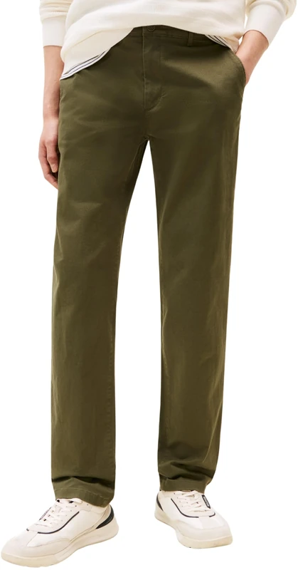 Tommy Hilfiger Men's Core Denton Essential Twill Straight Fit Chinos, Green (Dark Greenery), 36W/28L