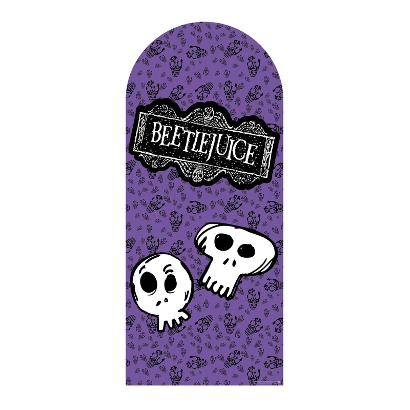 Star Cutouts SC4662 Beetlejuice 1988 Purple Backdrop – 185cm Cardboard Cutout for Halloween, Parties & Collectors