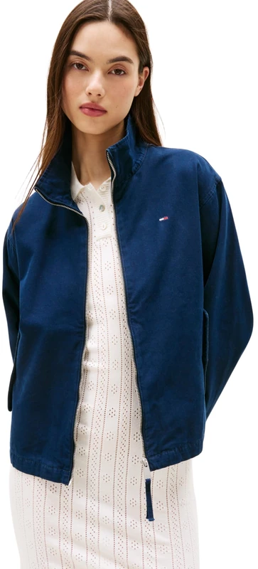 Tommy Jeans Womens Tjw Reg Zip Cotton Ext Dw0dw20526 Other Jackets, Blue (Dark Night Navy), XL UK