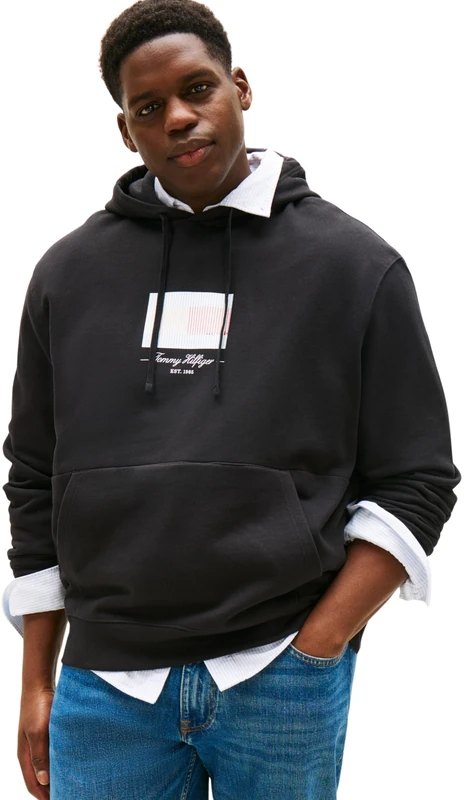 Tommy Hilfiger Men’s Ithaca Hoodie, Black (Black), XXL