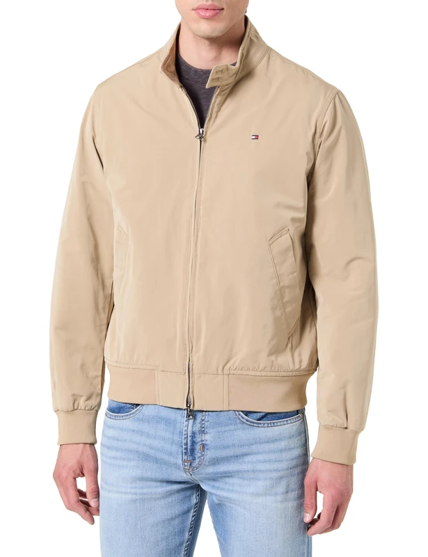 Tommy Hilfiger Men’s Transitional Harrington Jacket with Zip, Brown (Camel), S - Image 1