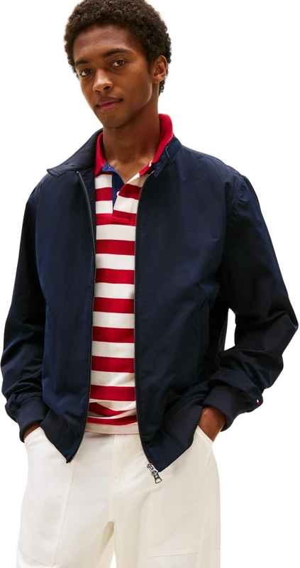 Tommy Hilfiger Men’s Transitional Harrington Jacket with Zip, Blue (Desert Sky), M