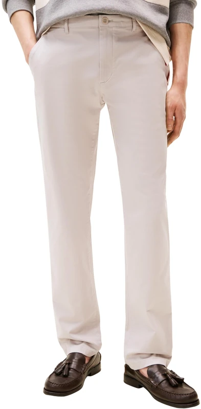 Tommy Hilfiger Men's Core Denton Essential Twill Straight Fit Chinos, Grey (October Grey), 32W/38L