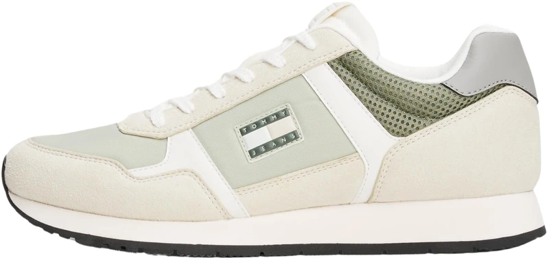 Tommy Jeans Men’s Casual Low Top Runner Trainers, Green (Aruba Green), 7