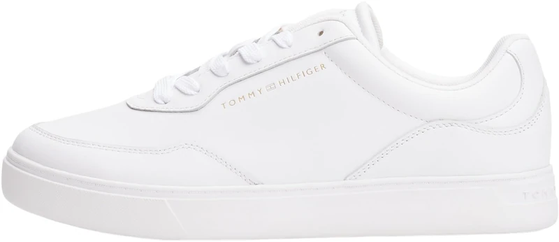 Tommy Hilfiger Women's Casual Leather Cupsole Trainers, White (White), 6.5
