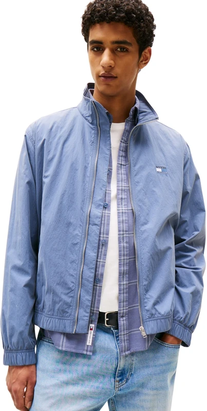 Tommy Jeans Men’s Essential Transitional Jacket with Stand Collar, Blue (Blue Moment), XXL