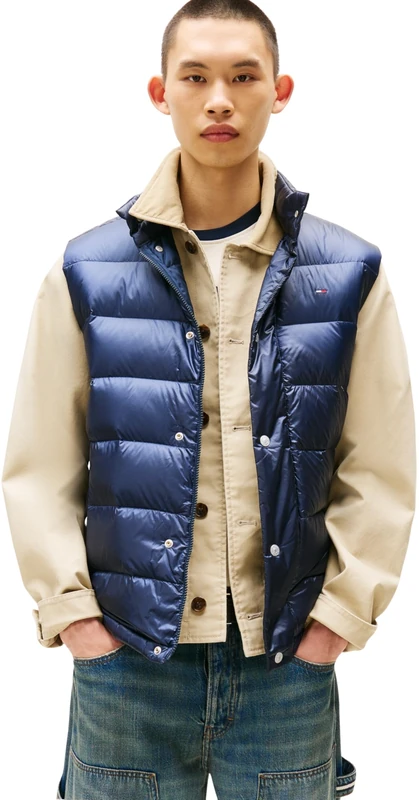 Tommy Jeans Men's TJM LIGHT DOWN VEST EXT DM0DM21777 Vest, Blue (Dark Night Navy), S