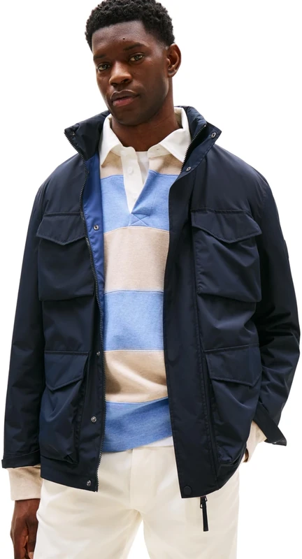 Tommy Hilfiger Men’s Packaway Field Transitional Jacket with Chest Pockets, Blue (Desert Sky), XXL