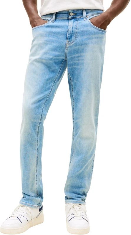 Tommy Jeans Men’s Scanton Slim Fit Jeans, Blue (Denim Mid Light Blue), 36W/30L