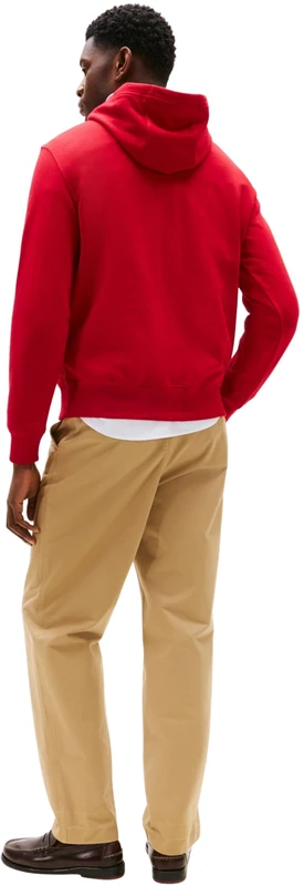 Tommy Hilfiger Men’s Ithaca Flag Cotton Hoodie, Multicolor (Medium Red), L