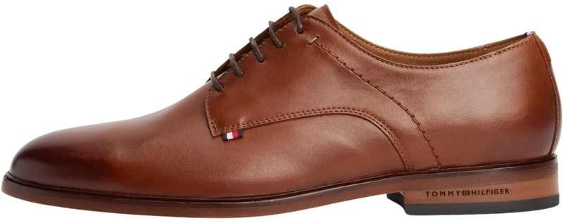 Tommy Hilfiger Men’s Tunit Leather Derby Shoes, Brown (Winter Cognac), 11