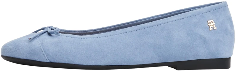 Tommy Hilfiger Women’s Toe Cap Suede Ballet Pumps, Blue (Brisk Blue), 3.5