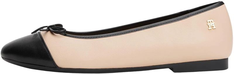 Tommy Hilfiger Women’s Toe Cap Leather Ballet Pumps, Beige (Misty Blush), 7