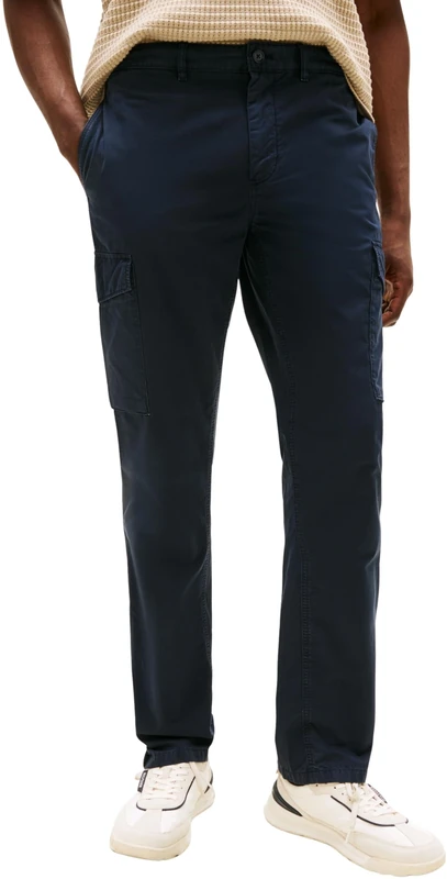 Tommy Hilfiger Men’s Denton Twill Cargo Trousers with Pockets, Blue (Desert Sky), 36W/35L
