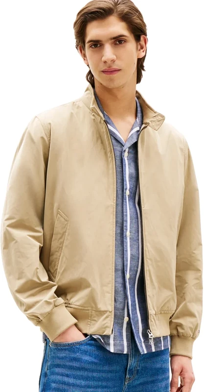 Tommy Hilfiger Men’s Transitional Harrington Jacket with Zip, Brown (Camel), XL
