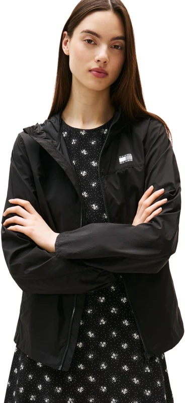 Tommy Jeans Womens Tjw Outdoor Shell Dw0dw21188 Windbreaker Jacket, Black (Black), L UK