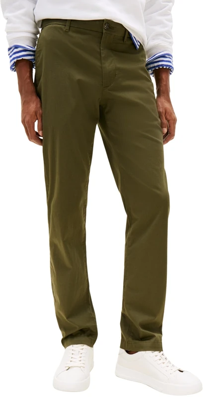 Tommy Hilfiger Men's Denton Printed Structure Straight Fit Chinos, Green (Dark Greenery), 32W/32L