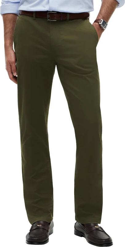 Tommy Hilfiger Men's Core Denton Essential Twill Straight Fit Chinos, Green (Dark Greenery), 36W/34L