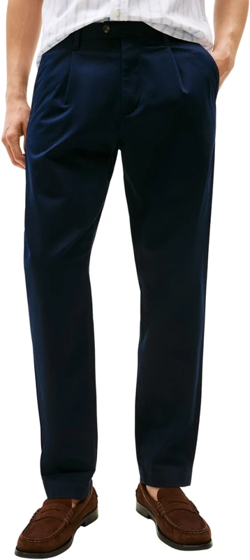 Tommy Hilfiger Men’s Harlem Satin Relaxed Fit Chinos, Blue (Desert Sky), 32W/31L