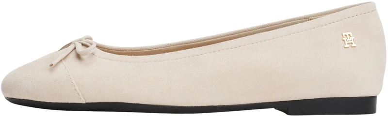 Tommy Hilfiger Toe Cap Suede Ballerina FW0FW08909 Ballerinas, Beige (Classic Beige), 4