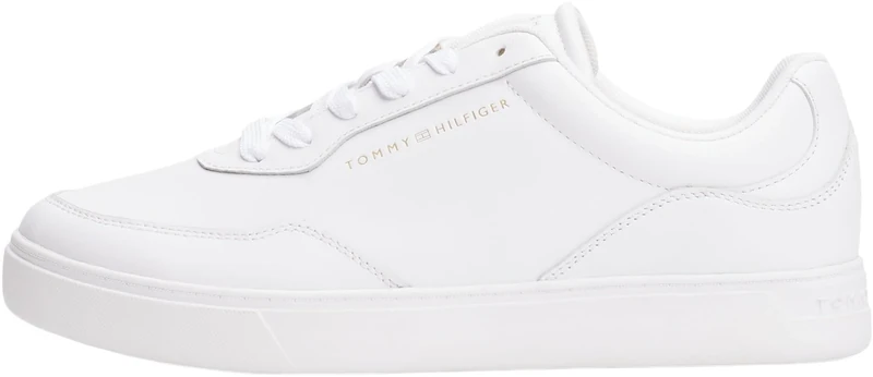 Tommy Hilfiger Women's Casual Leather Cupsole Trainers, White (White), 5