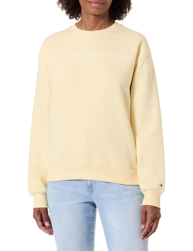 Tommy Hilfiger Women's Sweatshirt without Hood, Yellow (Frozen Custard), XXS